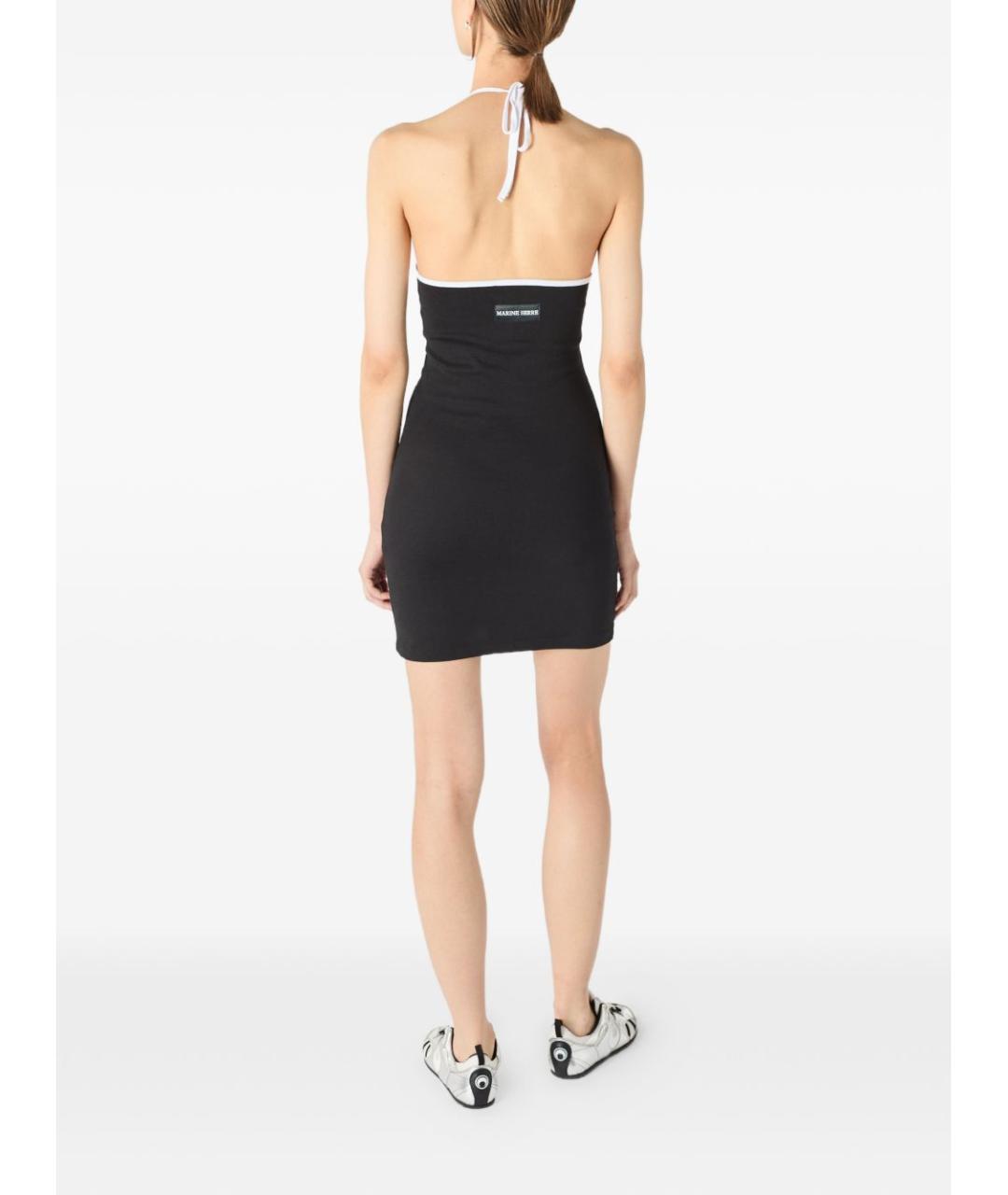 MARINE SERRE Черное хлопковое повседневное платье, фото 3