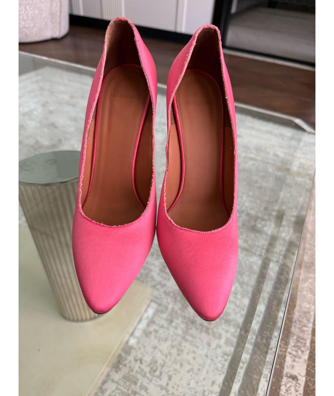 VETEMENTS Розовые текстильные туфли, фото 2