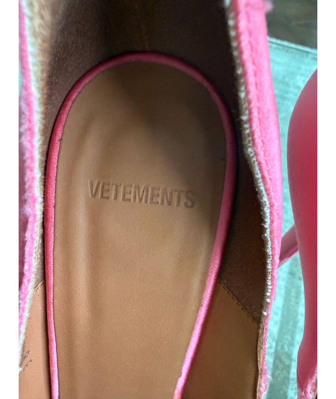 VETEMENTS Розовые текстильные туфли, фото 6
