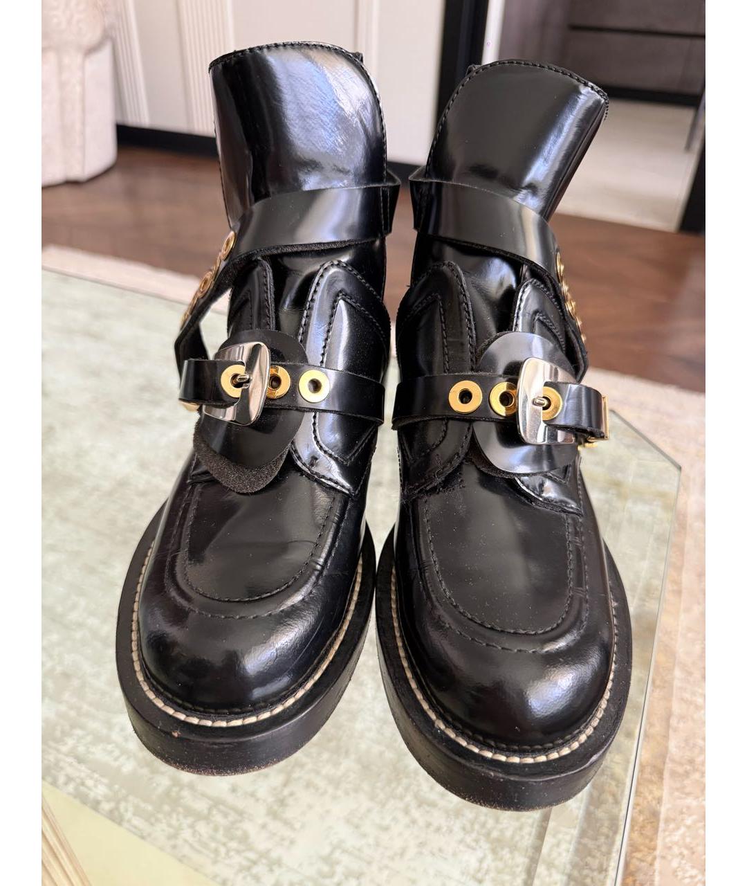 BALENCIAGA Черные ботинки из лакированной кожи, фото 2
