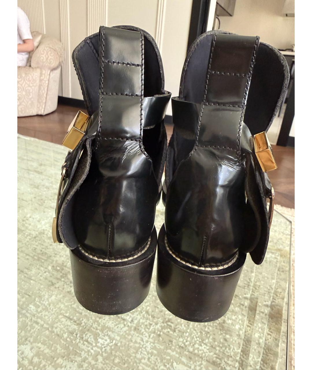 BALENCIAGA Черные ботинки из лакированной кожи, фото 4