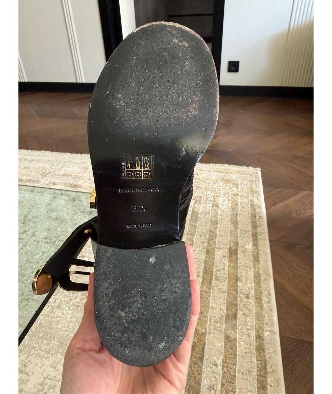 BALENCIAGA Черные ботинки из лакированной кожи, фото 5