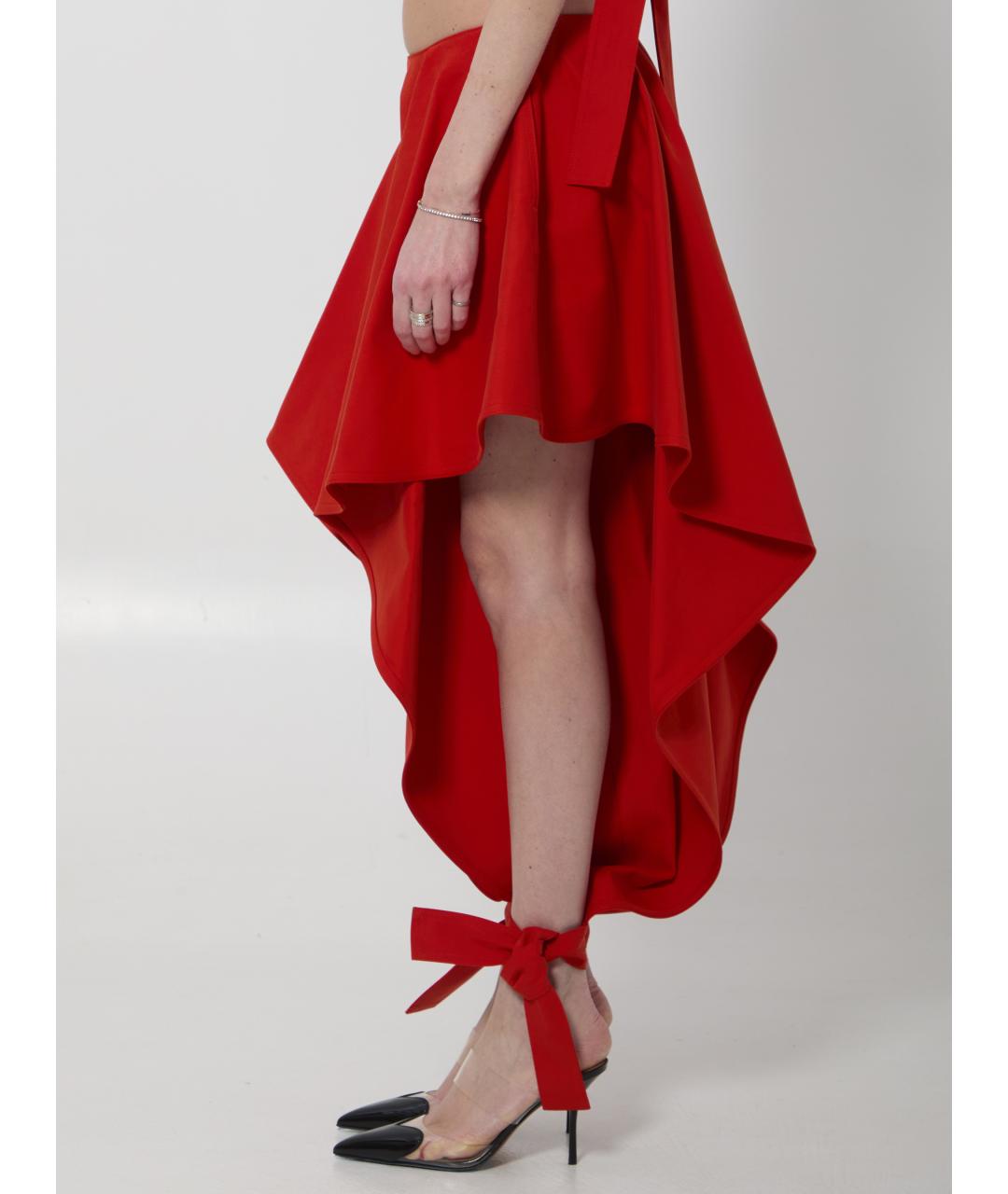 ALAIA Красные хлопковые брюки широкие, фото 3