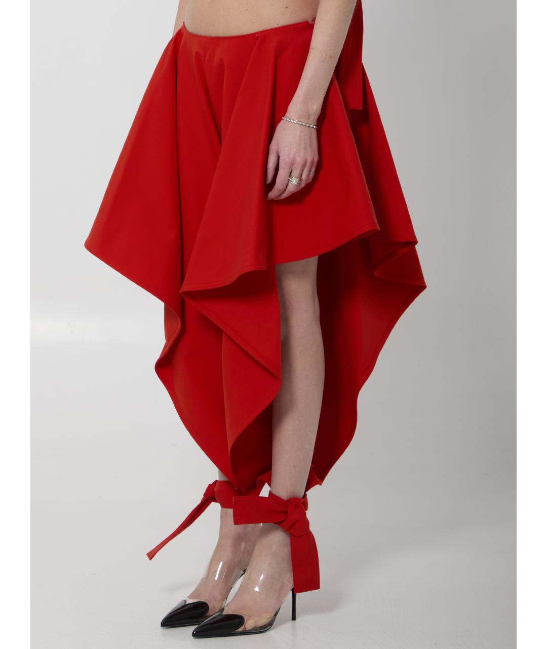 ALAIA Красные хлопковые брюки широкие, фото 2