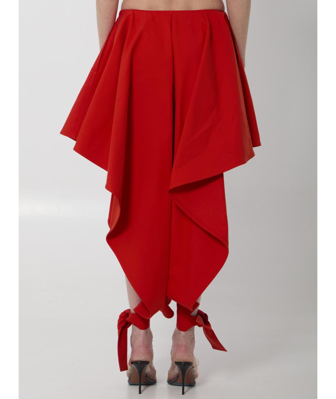 ALAIA Красные хлопковые брюки широкие, фото 4