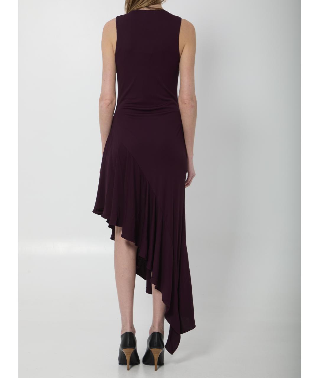 ALAIA Бордовое вискозное коктейльное платье, фото 4