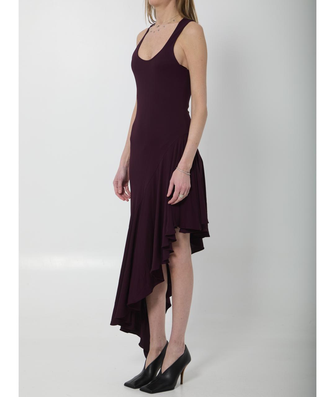 ALAIA Бордовое вискозное коктейльное платье, фото 2