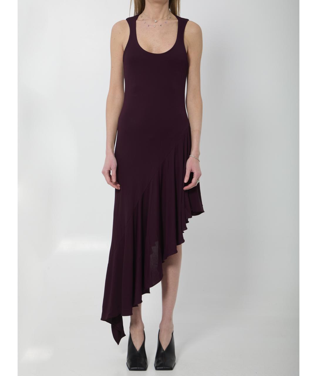 ALAIA Бордовое вискозное коктейльное платье, фото 5