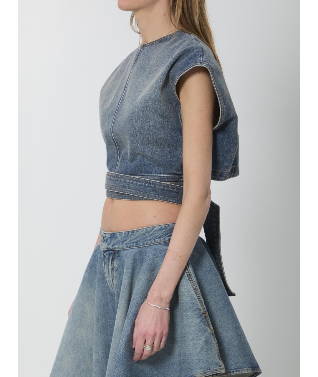 ALAIA Голубая хлопковая футболка, фото 2