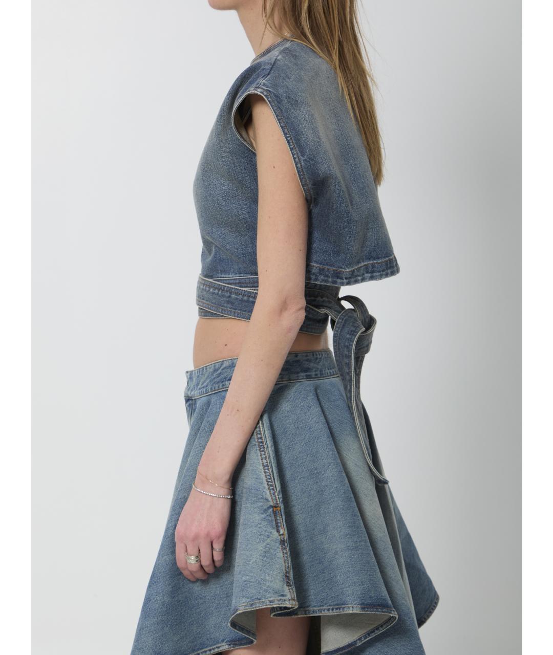 ALAIA Голубая хлопковая футболка, фото 3