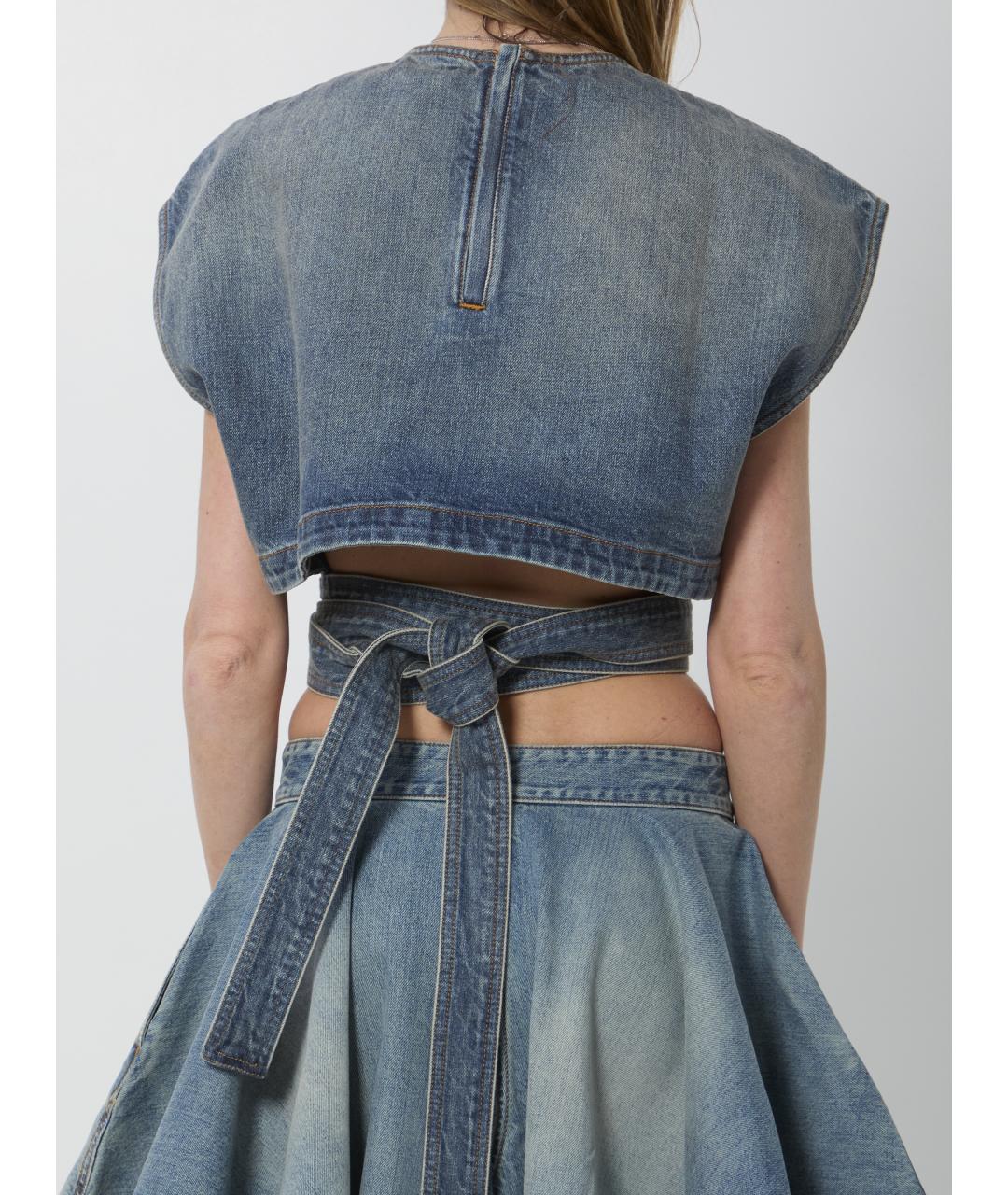 ALAIA Голубая хлопковая футболка, фото 4