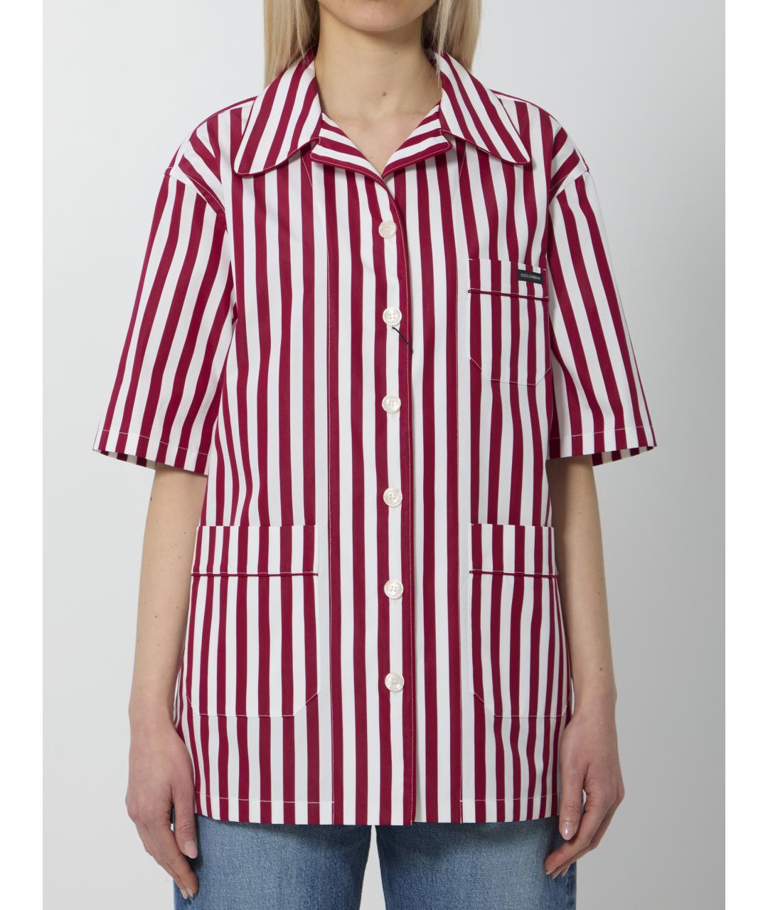 DOLCE&GABBANA Бордовая хлопковая рубашка, фото 5