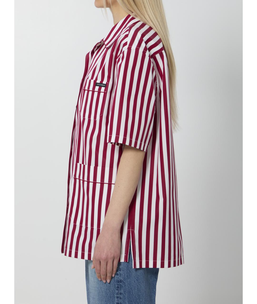 DOLCE&GABBANA Бордовая хлопковая рубашка, фото 3