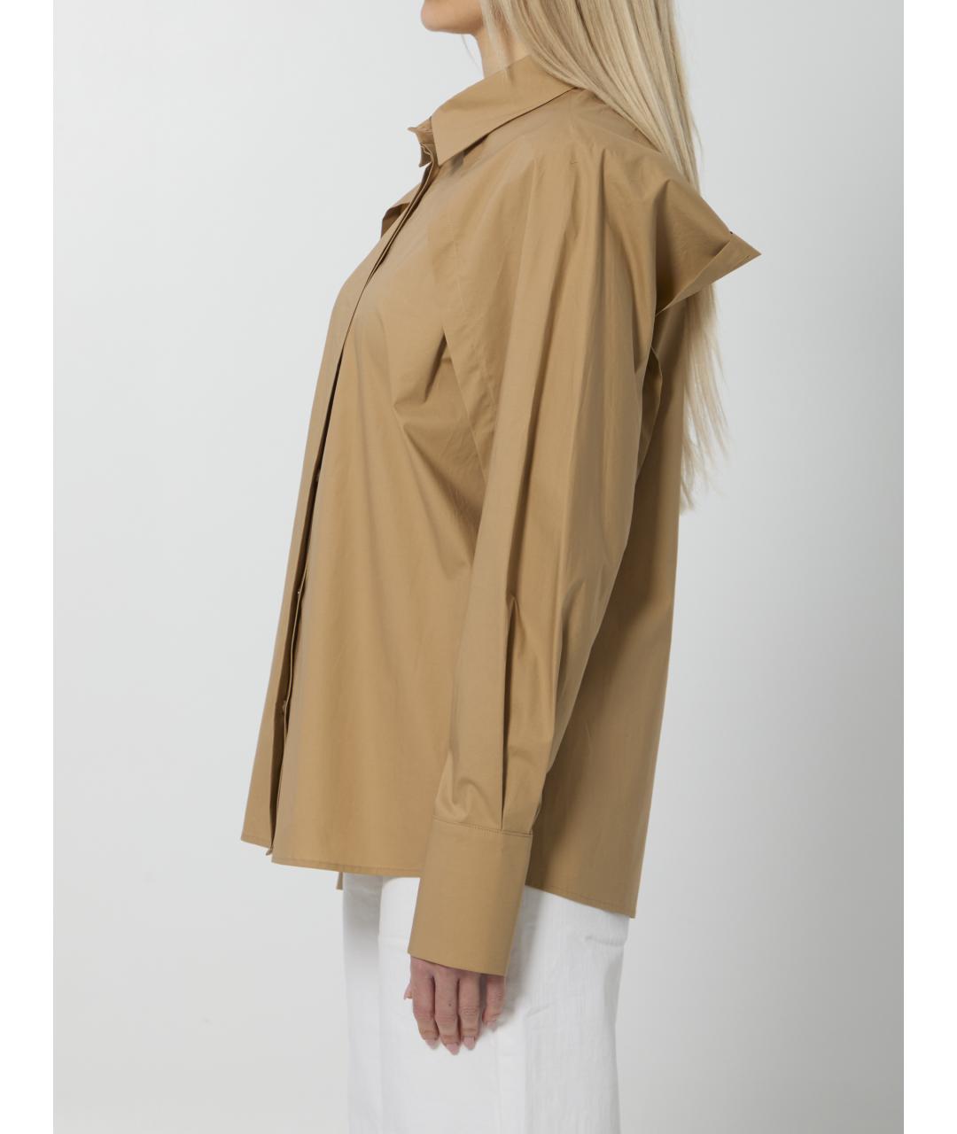 FEDERICA TOSI Бежевая хлопковая рубашка, фото 3
