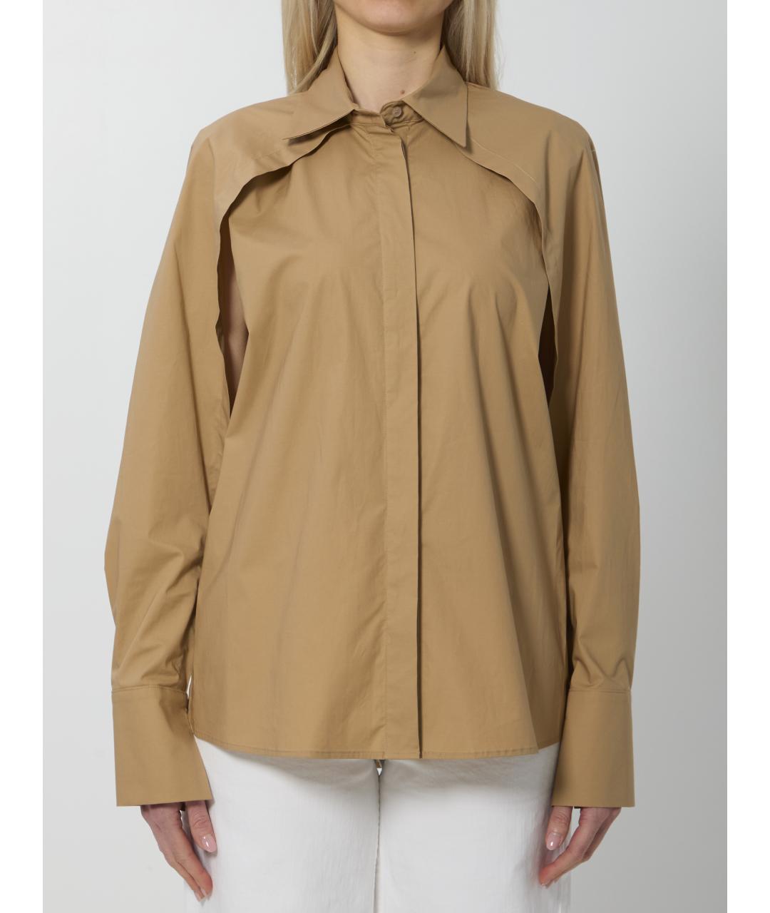 FEDERICA TOSI Бежевая хлопковая рубашка, фото 5
