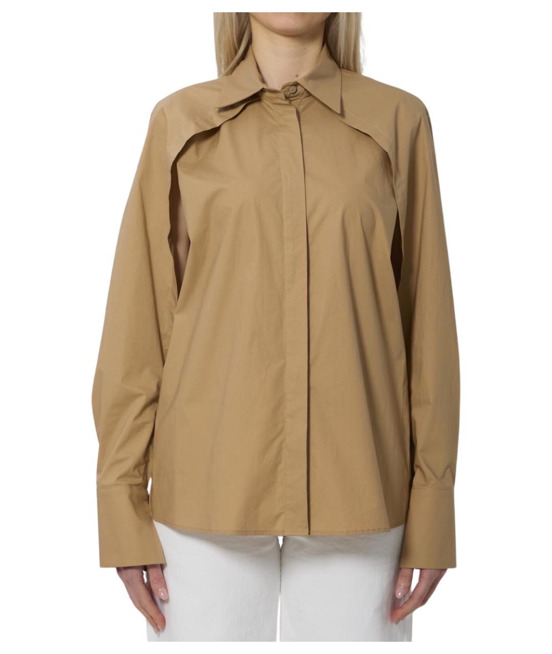 FEDERICA TOSI Бежевая хлопковая рубашка, фото 1