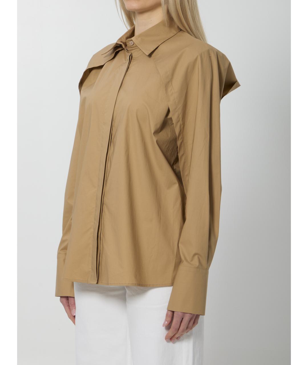 FEDERICA TOSI Бежевая хлопковая рубашка, фото 2