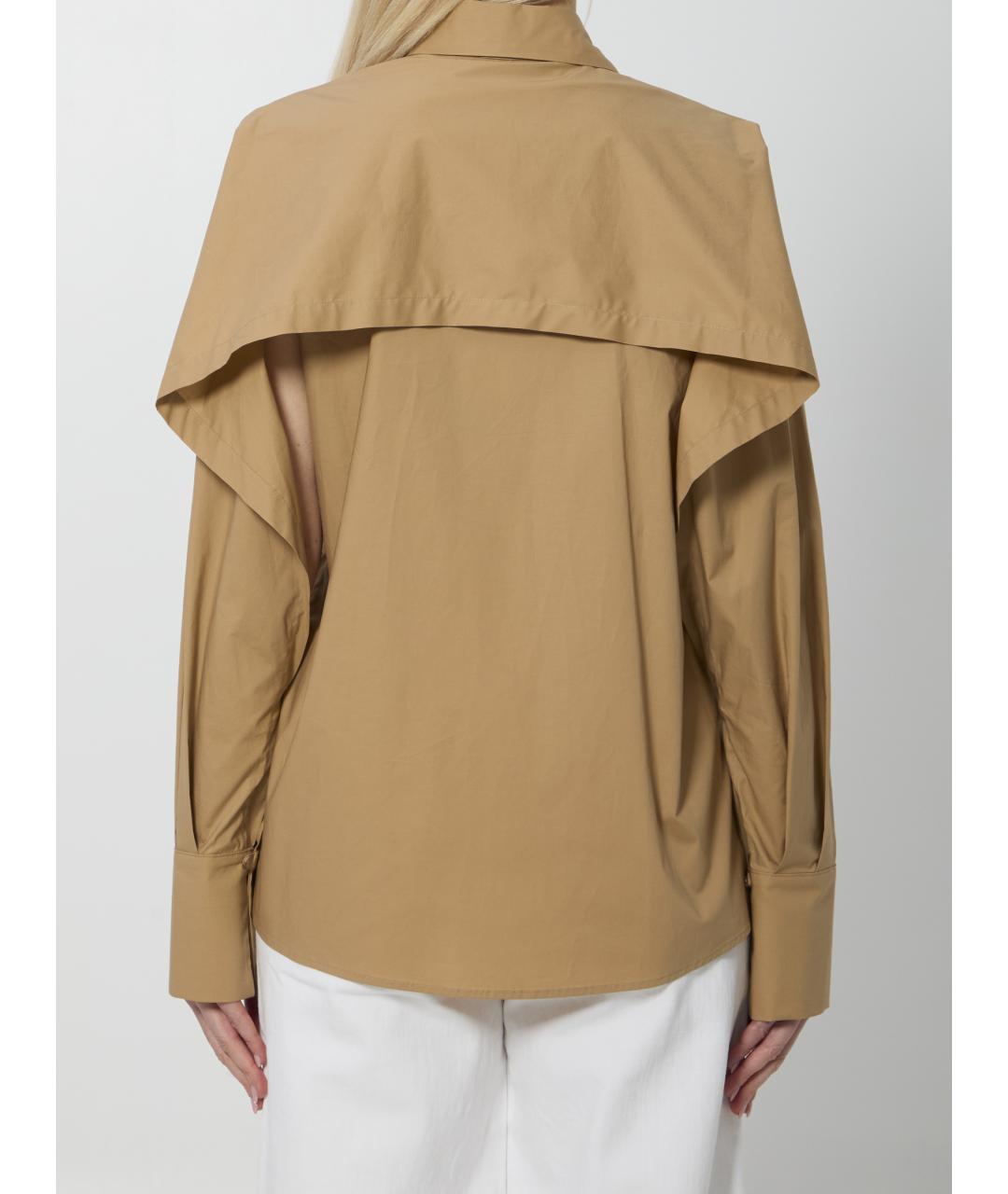 FEDERICA TOSI Бежевая хлопковая рубашка, фото 4