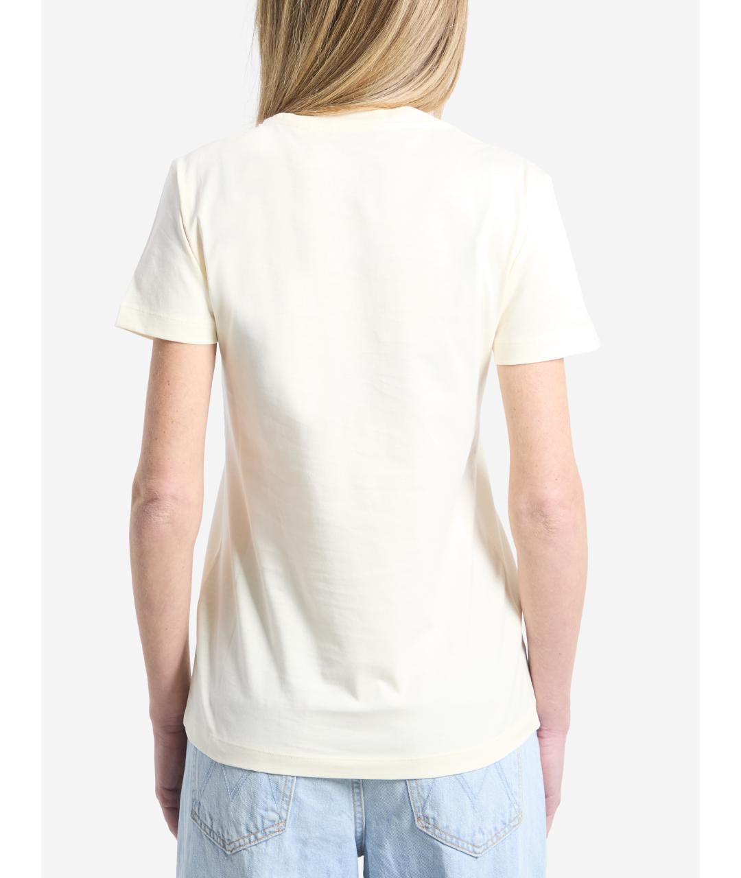 MONCLER Бежевая хлопковая футболка, фото 2