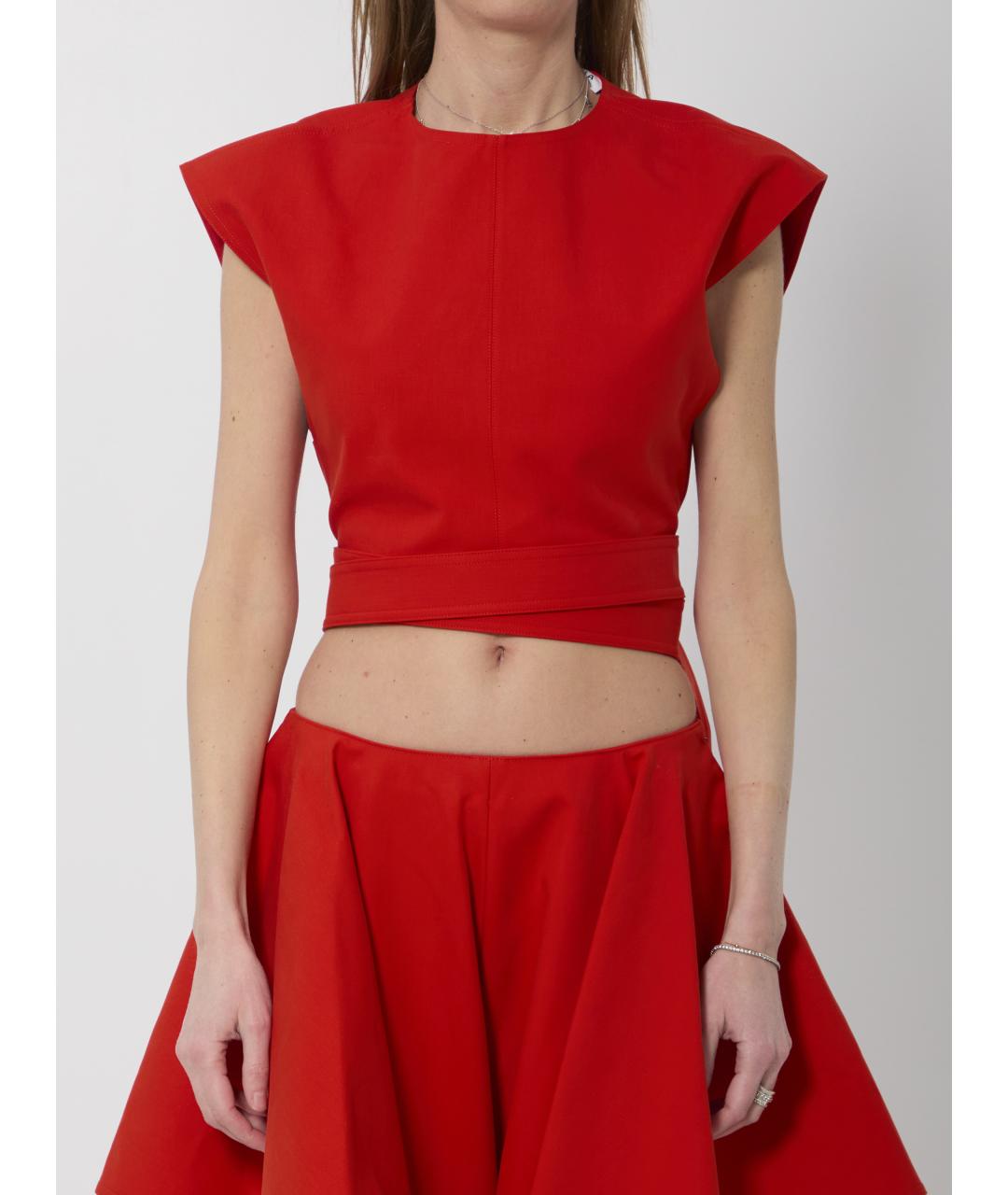 ALAIA Красная хлопковая футболка, фото 4