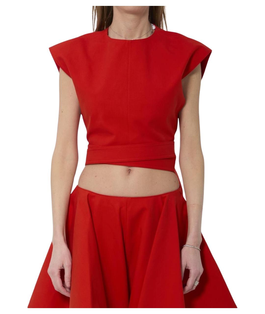 ALAIA Красная хлопковая футболка, фото 1