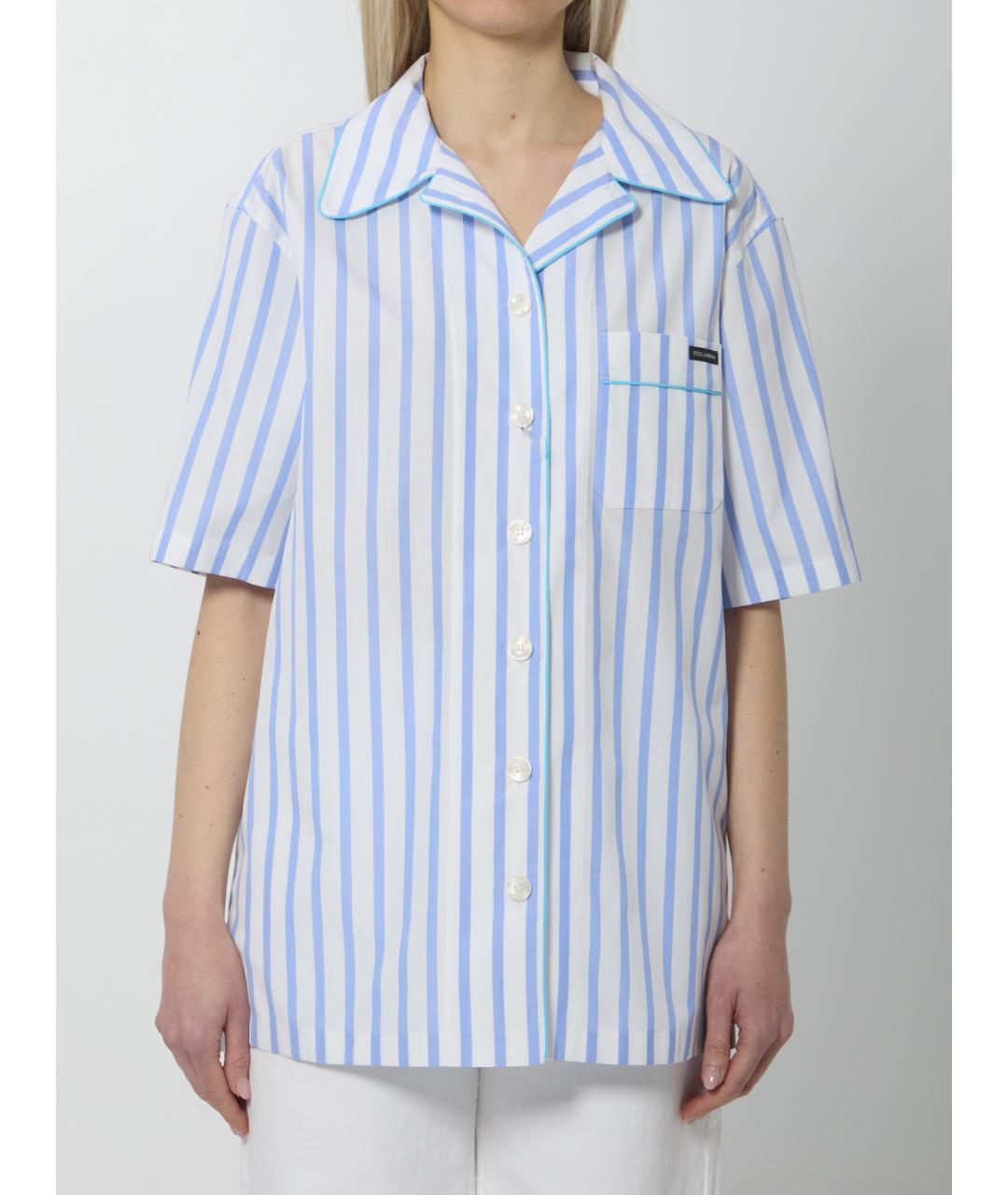 DOLCE&GABBANA Голубая хлопковая рубашка, фото 5