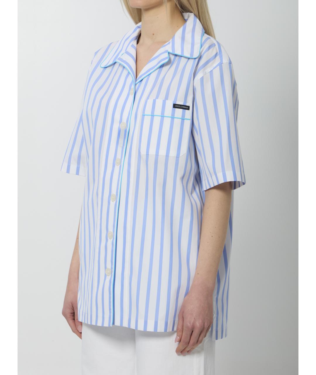 DOLCE&GABBANA Голубая хлопковая рубашка, фото 2