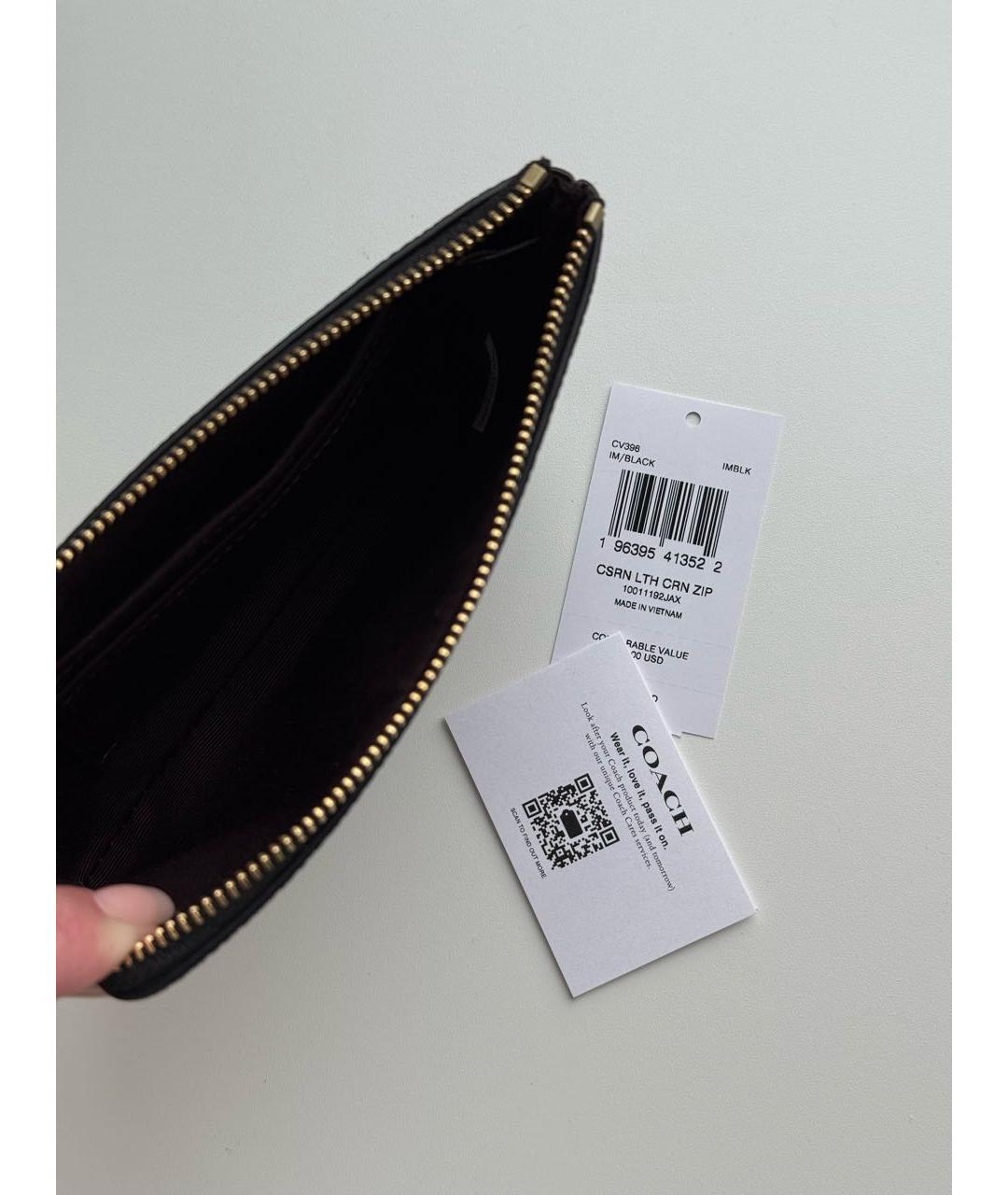 COACH Черный кожаный кардхолдер, фото 5