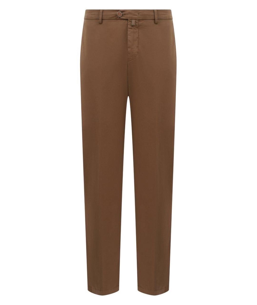 KITON Коричневые хлопковые повседневные брюки, фото 9