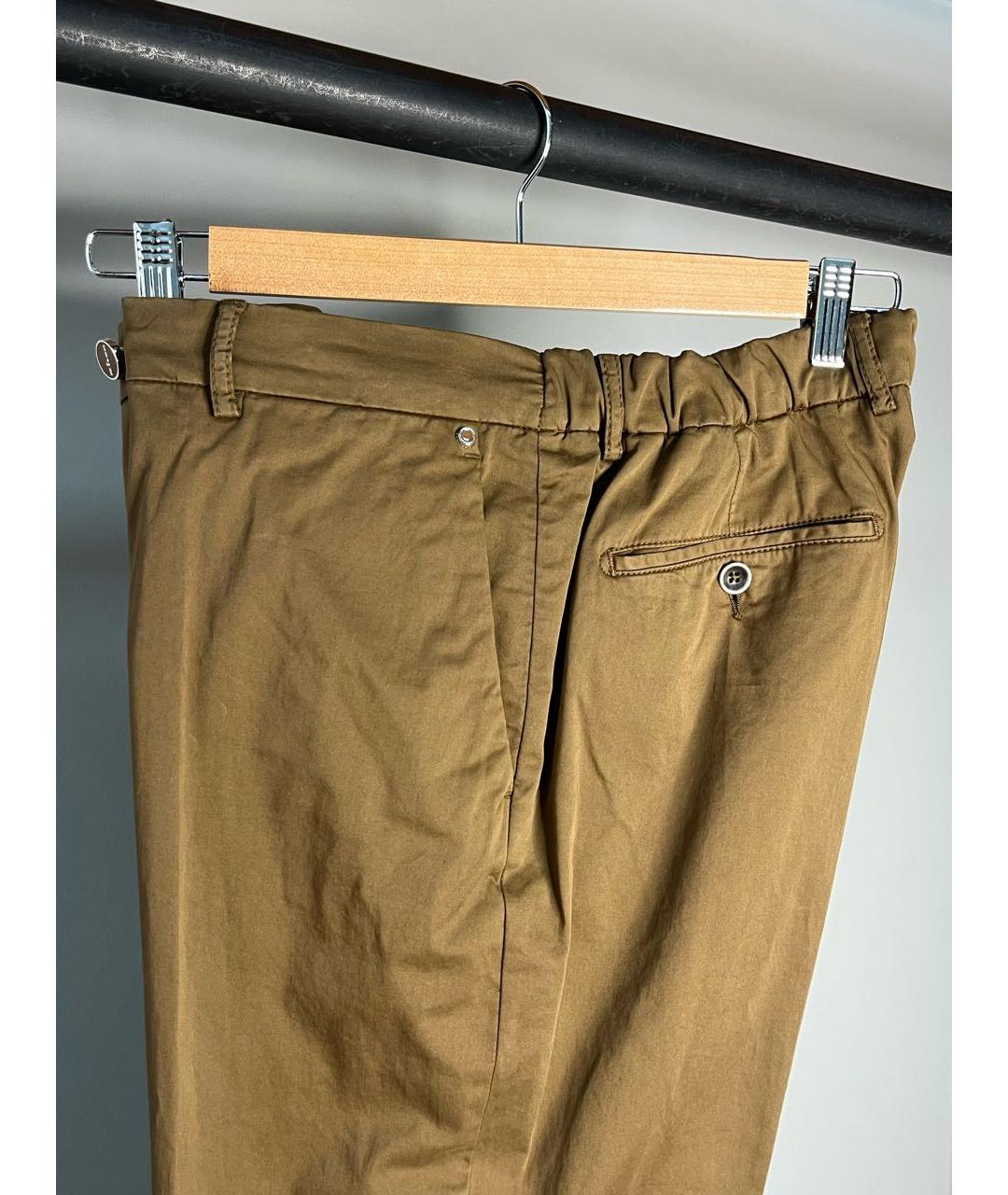 KITON Коричневые хлопковые повседневные брюки, фото 4