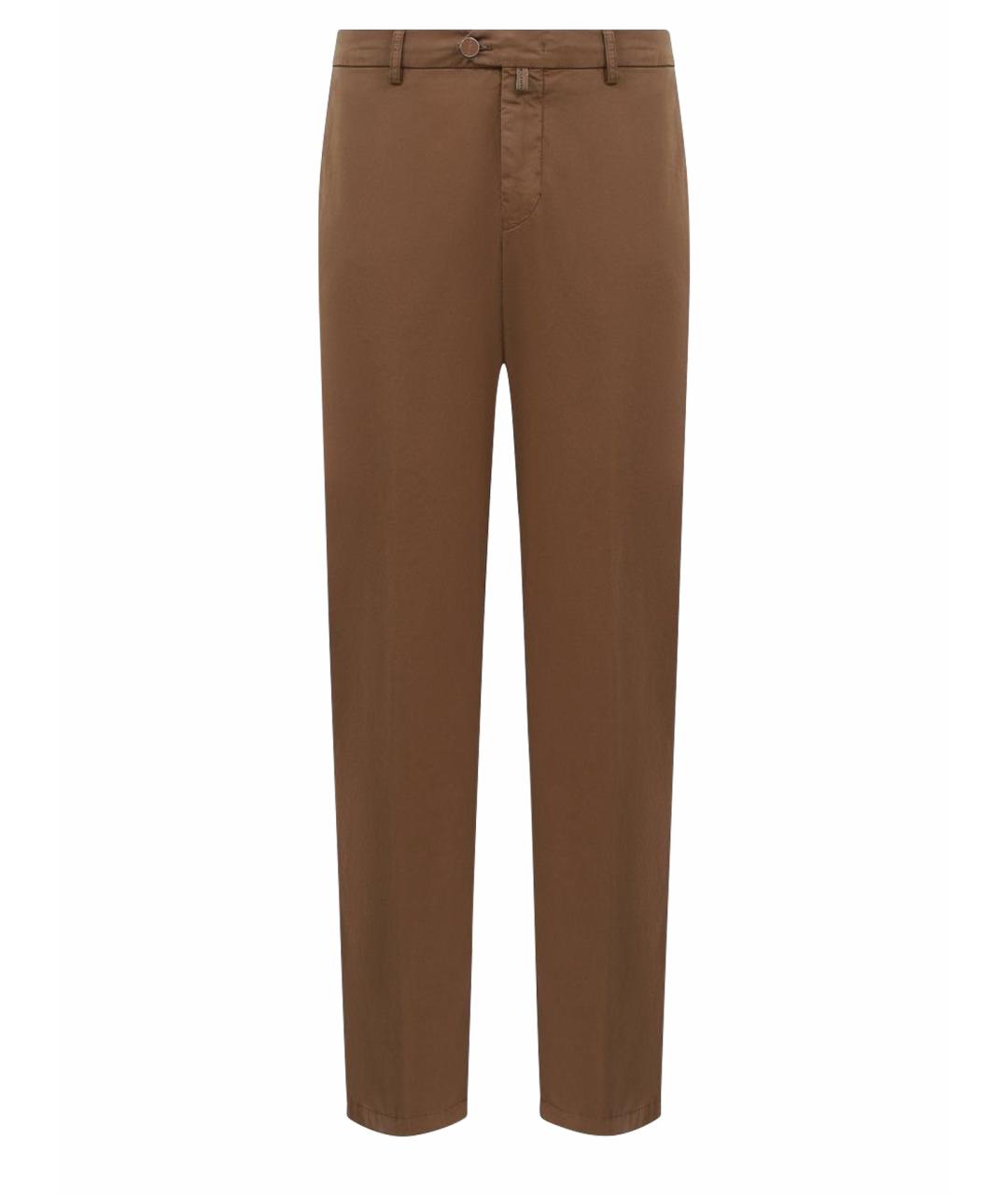 KITON Коричневые хлопковые повседневные брюки, фото 1