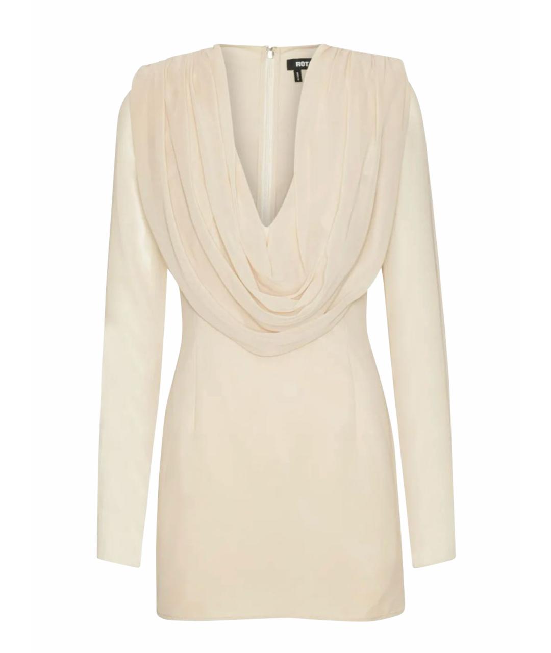 ROTATE Бежевое коктейльное платье, фото 1