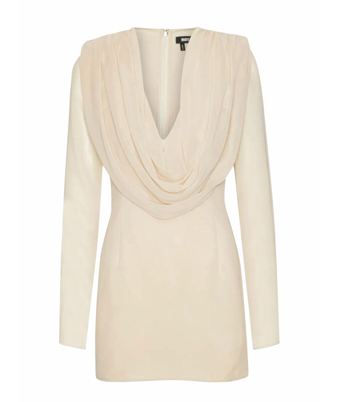 ROTATE Бежевое коктейльное платье, фото 8