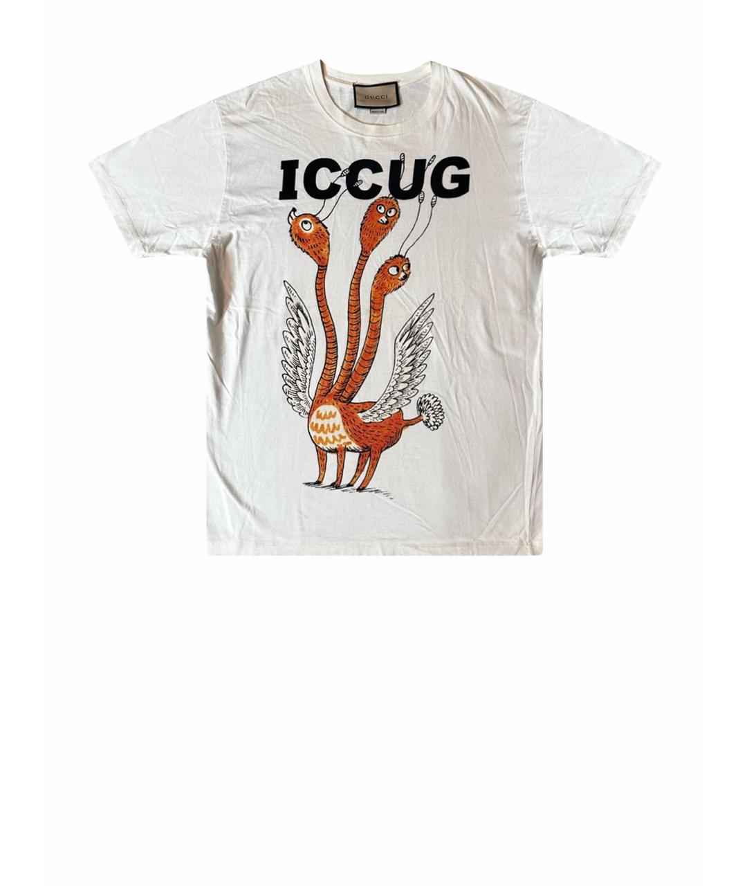 GUCCI Белая хлопковая футболка, фото 1