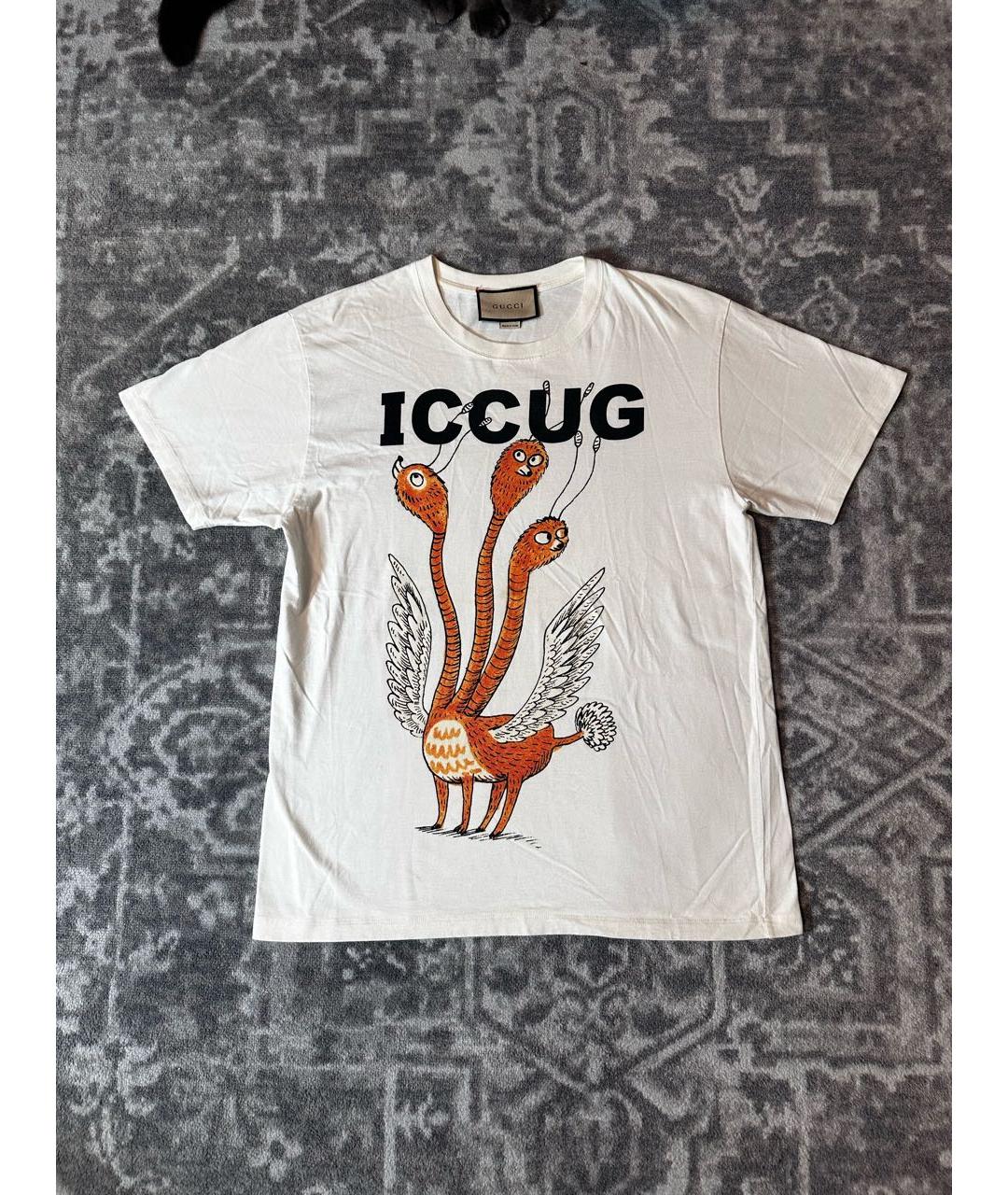 GUCCI Белая хлопковая футболка, фото 3