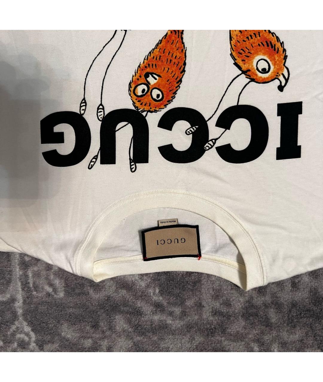 GUCCI Белая хлопковая футболка, фото 2