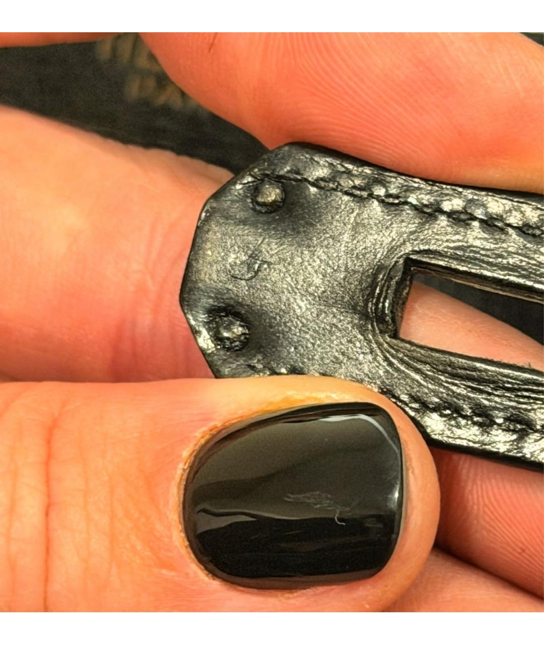 HERMES Черная кожаная сумка с короткими ручками, фото 3