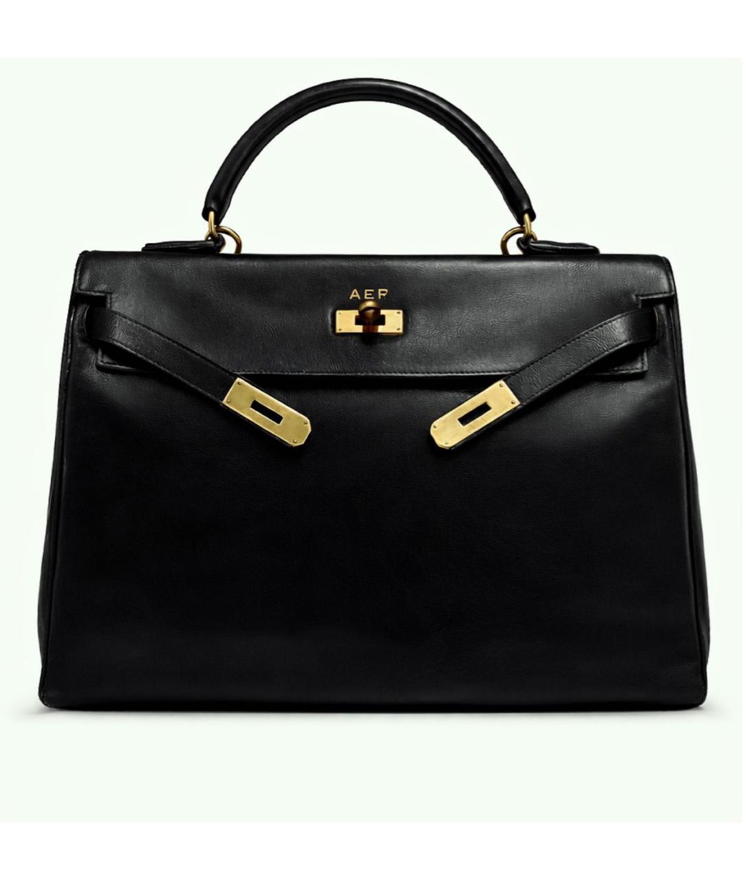HERMES Черная кожаная сумка с короткими ручками, фото 6