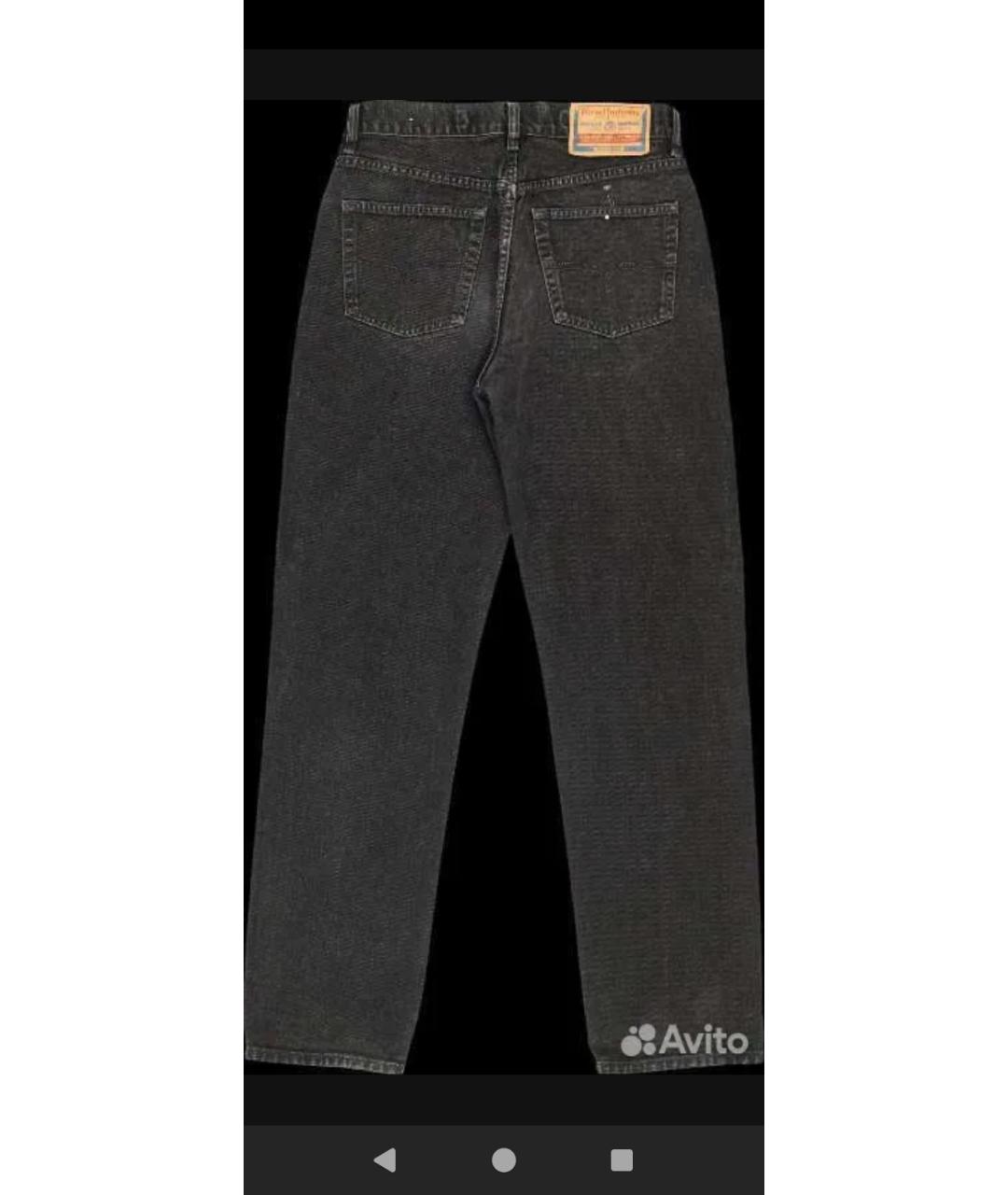 DIESEL Черные хлопковые прямые джинсы, фото 1