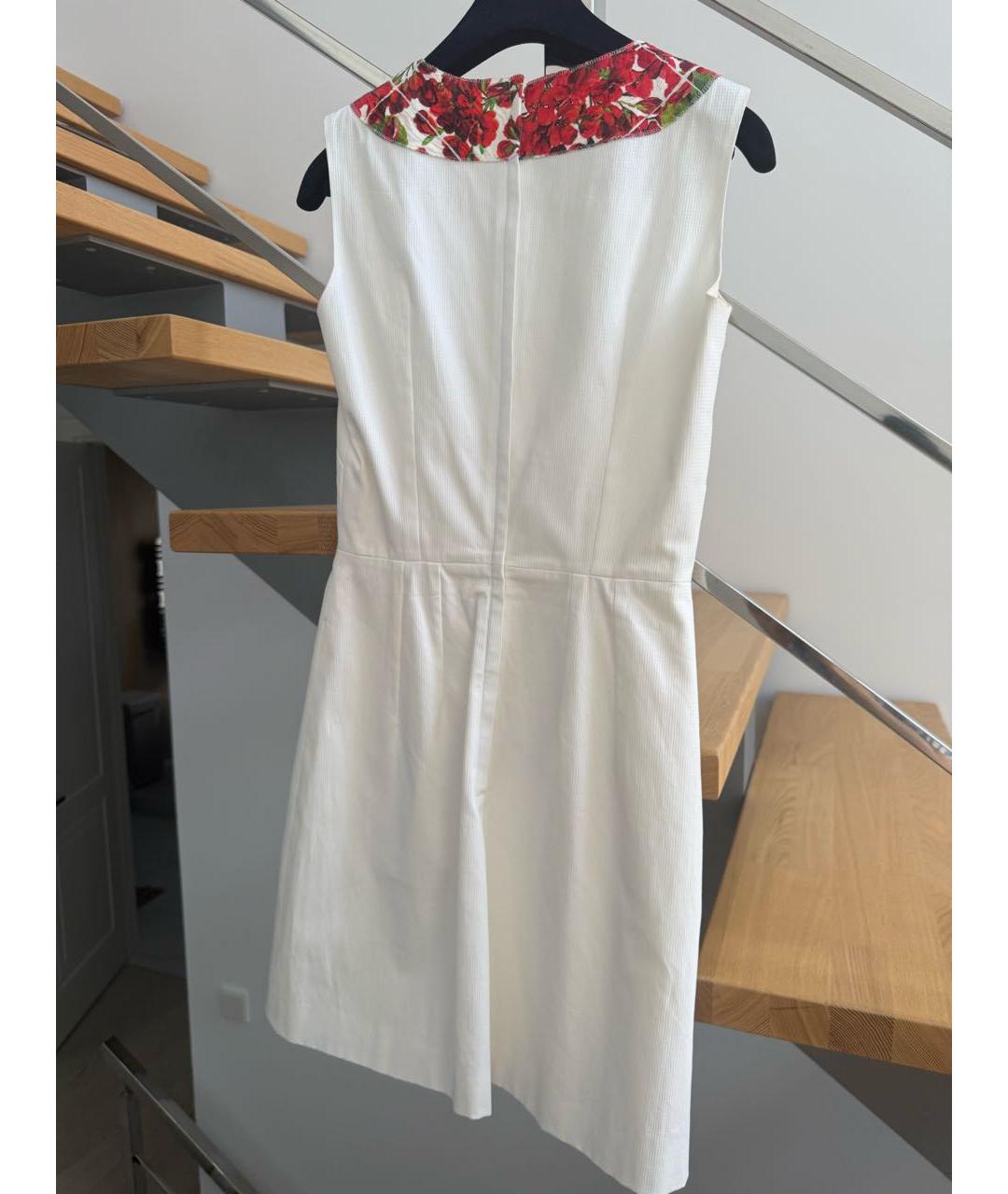 DOLCE&GABBANA Белое хлопковое повседневное платье, фото 2