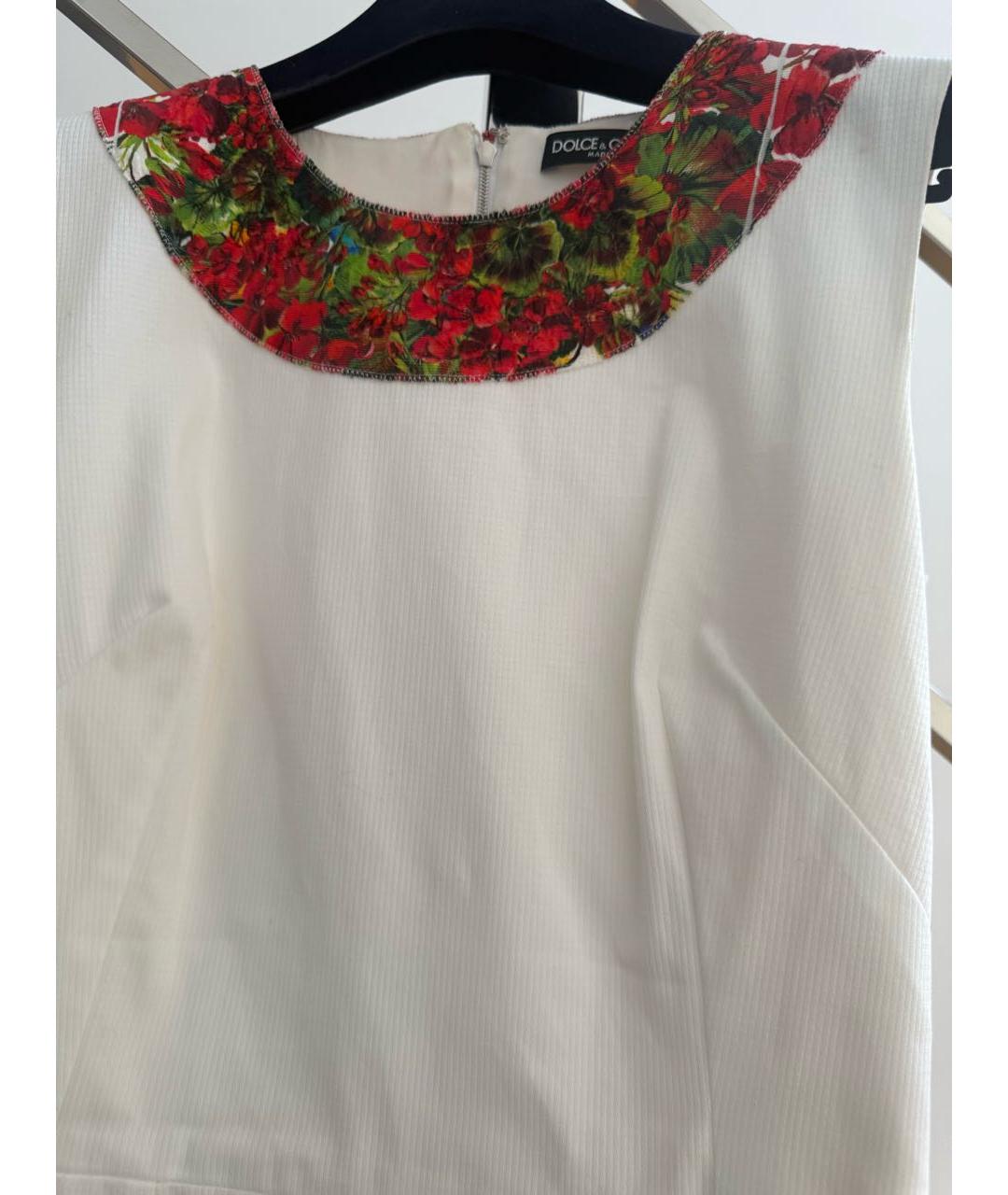 DOLCE&GABBANA Белое хлопковое повседневное платье, фото 3