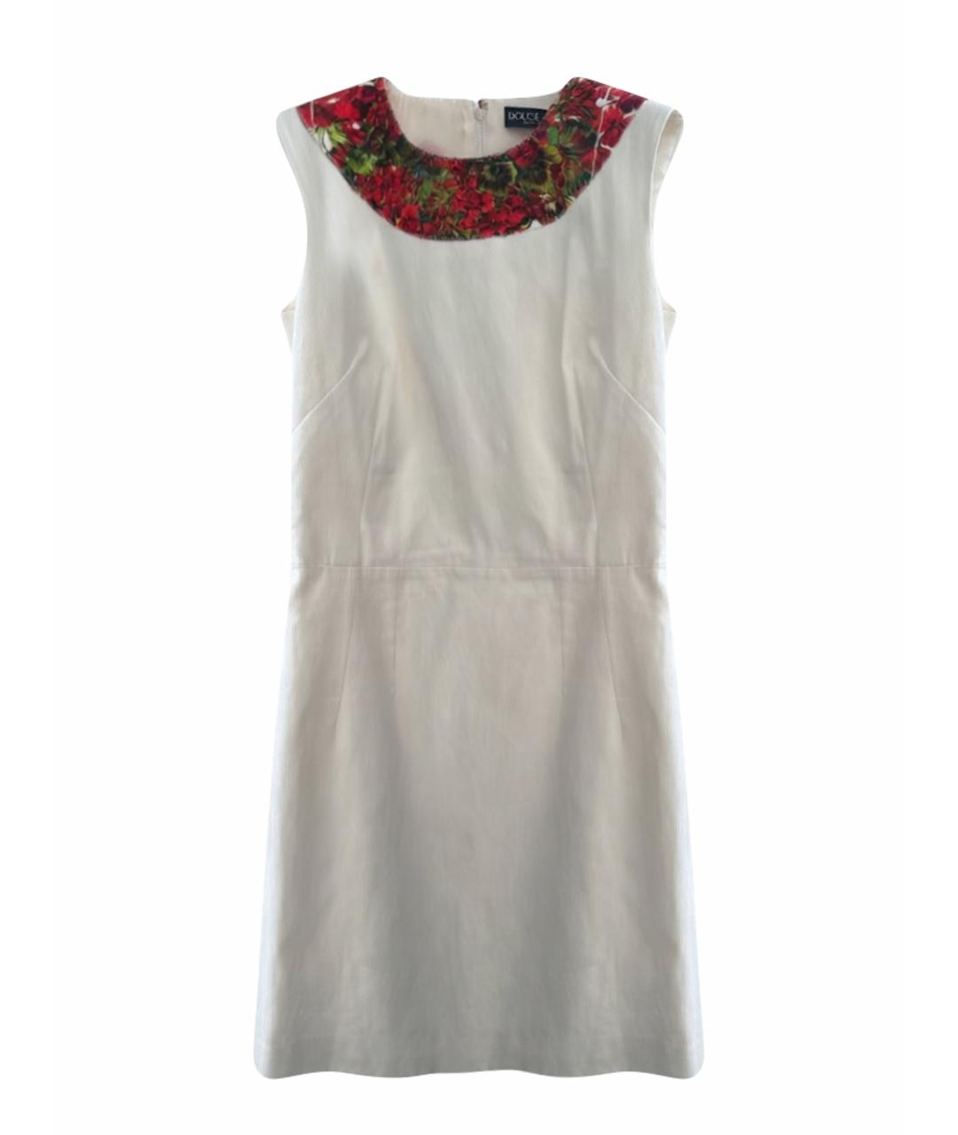 DOLCE&GABBANA Белое хлопковое повседневное платье, фото 1