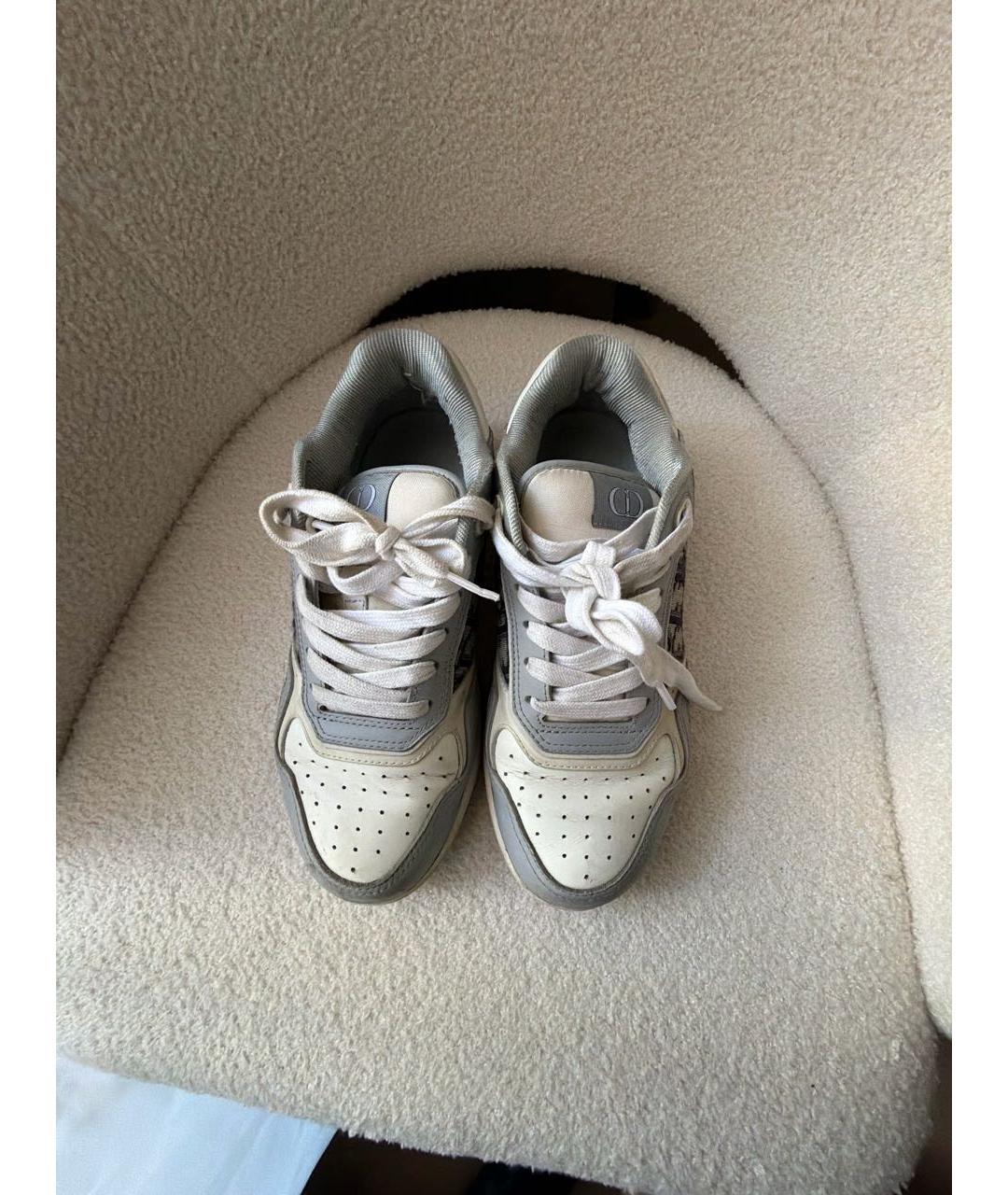 CHRISTIAN DIOR Серые кожаные кроссовки, фото 2