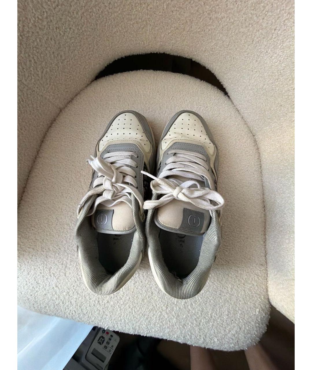 CHRISTIAN DIOR Серые кожаные кроссовки, фото 3