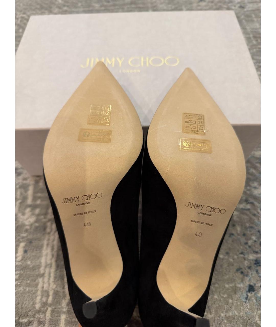 JIMMY CHOO Черные замшевые туфли, фото 5