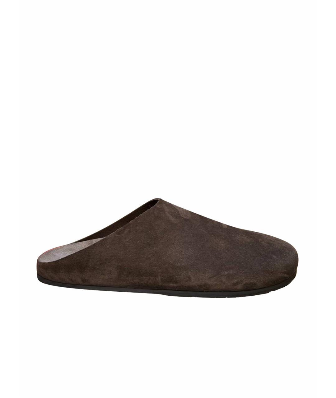 THE ROW Коричневые замшевые мюли, фото 1