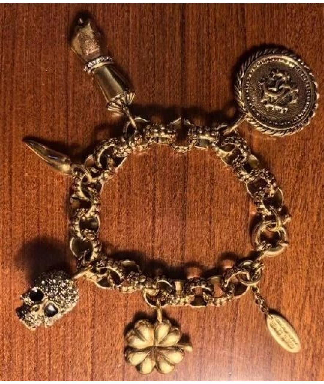 ROBERTO CAVALLI Золотой металлический браслет, фото 2