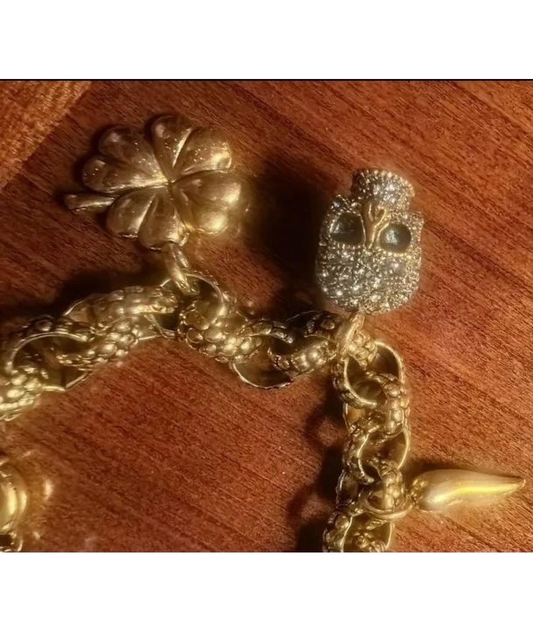 ROBERTO CAVALLI Золотой металлический браслет, фото 4