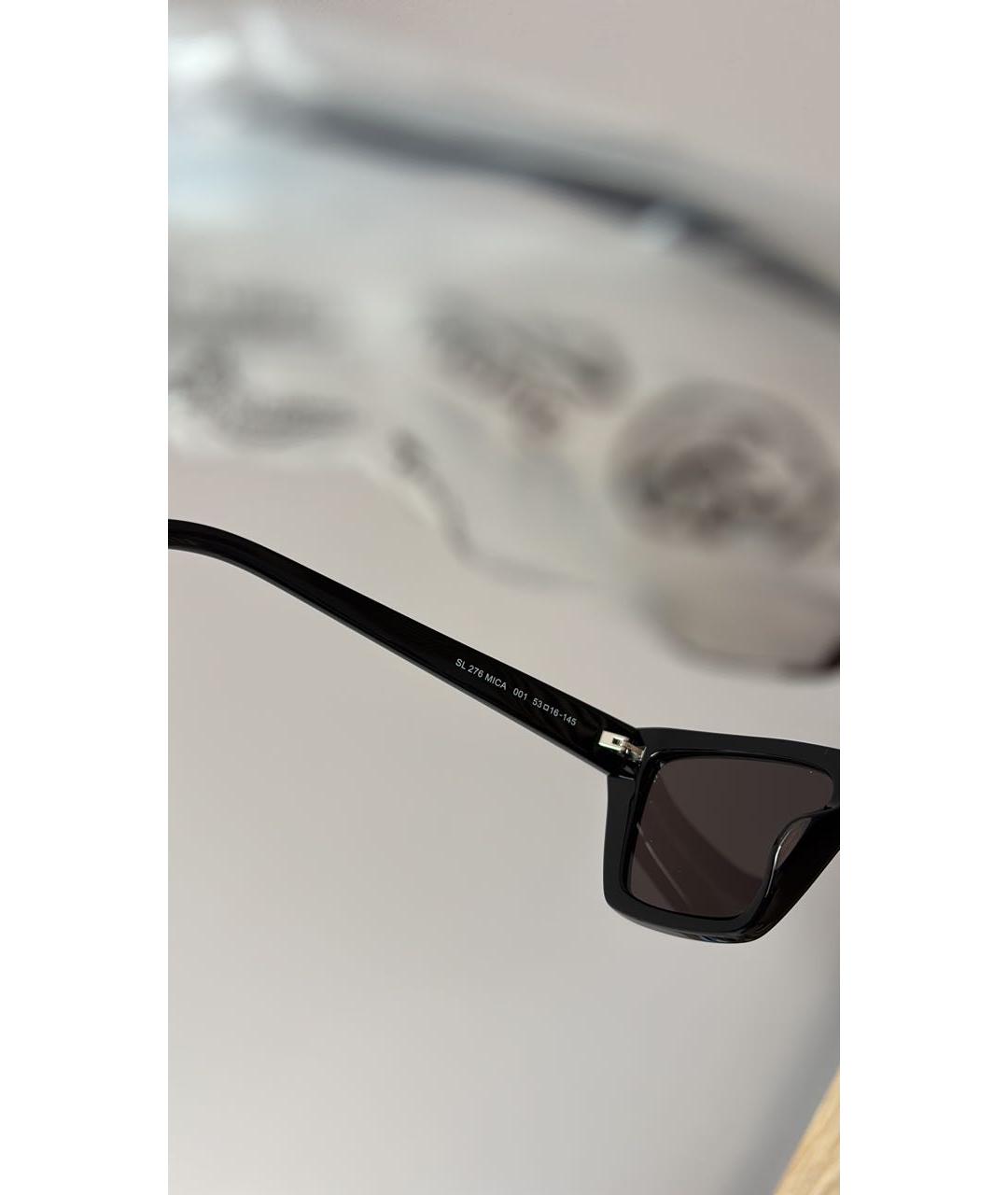 SAINT LAURENT Черные пластиковые солнцезащитные очки, фото 6