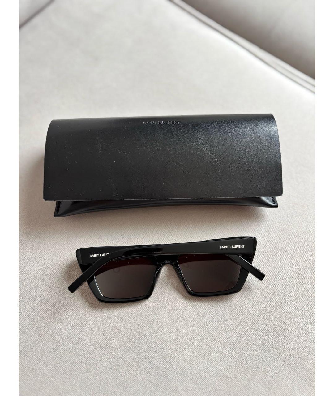 SAINT LAURENT Черные пластиковые солнцезащитные очки, фото 2